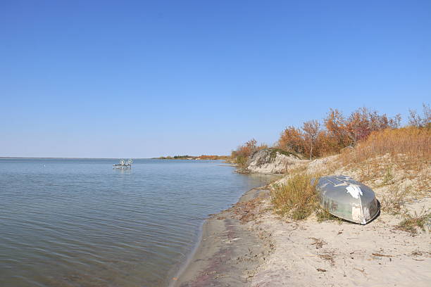 The shore of Lake Erie in Presque Isle Stae Park in Erie, PA.