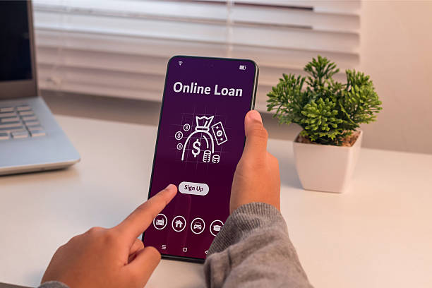 istock Apply for an online loan on a smartphone. Financial lending by mobile application. 2225212203