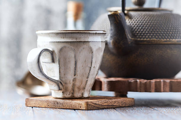 istock Tea culture. Traditional, handcrafted ceramic. Close up. 2225223866