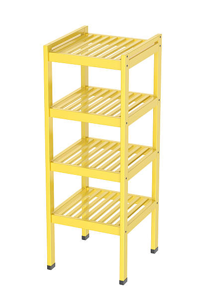 istock Yellow metal bathroom shelving unit 2225234132