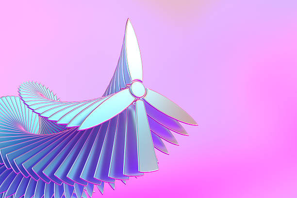 istock Wind Turbine with Layered and Twisted Pattern, Sustainability and Green Energy Concept 2225234238