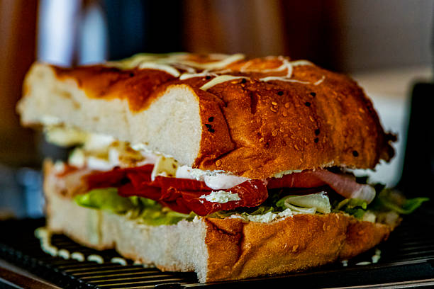 Bread with prosciuto and tomato salad