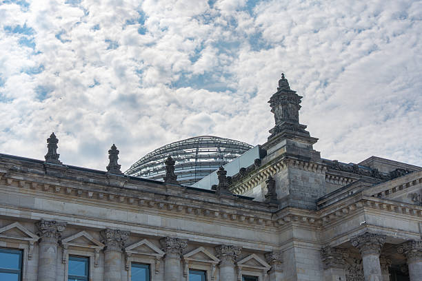 Contemporary architecture with clouds in London