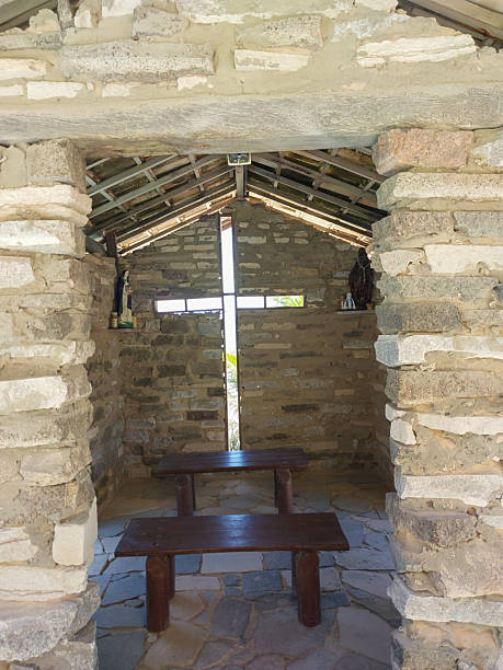 istock Small stone chapel in front of the beach 2225245629