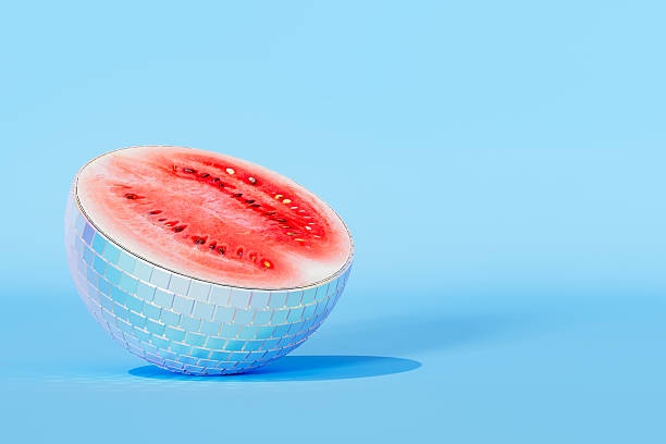 istock Halved Watermelon with Disco Ball, Party Invitation 2225249343