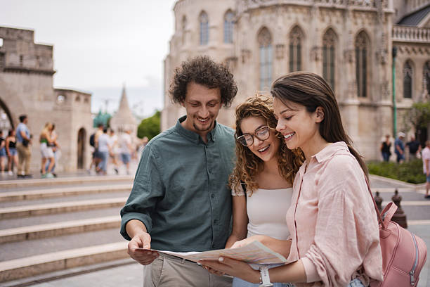 istock Tourists consulting a map in Buda, Budapest, Hungary 2225250805