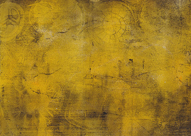 istock Grungy Brown and Yellow Hand Painted Background 2225254315