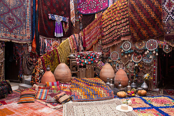 istock traditional turkish interior with many carpets on the wall 2225256702