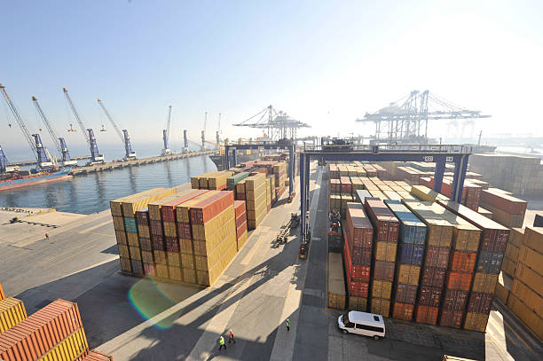istock Stack of containers box. Cargo Freight Shipping of Container Logistics Industry concept 2225257476