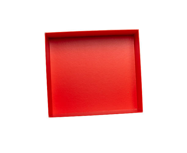 Minimalist Red Open Box on White Background - Modern Design and Simple Geometry