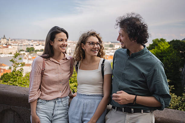 istock Tourists enjoying Budapest cityscape from Buda Castle Hill viewpoint 2225262522