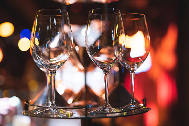 istock empty clean glass glasses for alcoholic drinks in a restaurant on a bar counter 2225262759