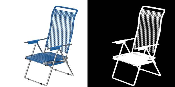 Classic lawn chair isolated on white.Could be useful in a summer composition.This is a detailed 3d rendering.