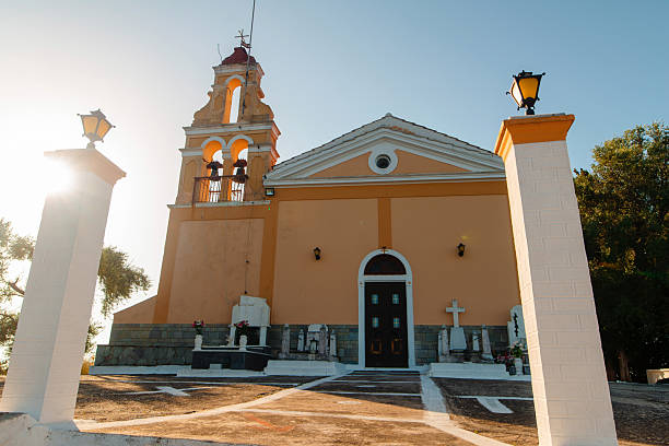 istock Charming Church with Bell Tower at Sunset 2225266816