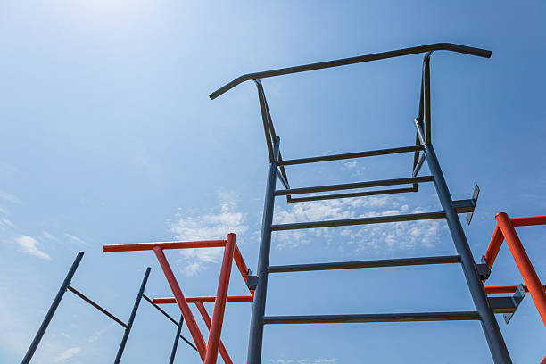 istock Sporting equipment designed for strength training stands tall against a clear blue sky, encouraging outdoor fitness activities throughout the day 2225270711