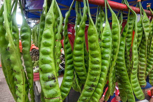 Close up bitter beans at farmer's market