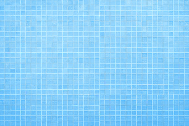 istock Blue light ceramic wall chequered and floor tiles mosaic background in bathroom, kitchen. Design pattern geometric with grid wallpaper texture decoration pool. Simple seamless abstract surface clean. 2225283541