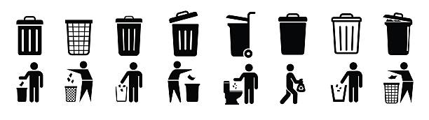 Trash bin icon. trash can open icon, Vector illustration