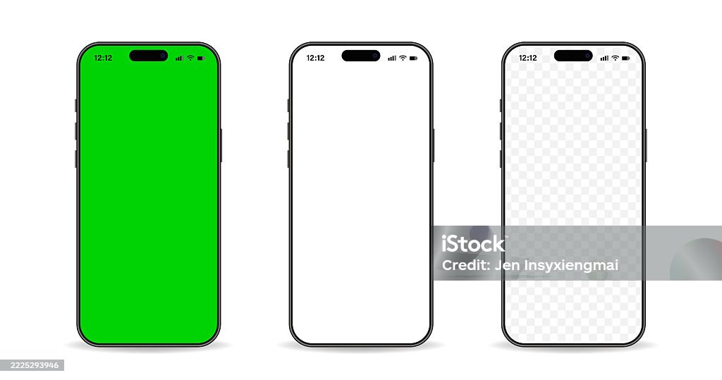 Machetă 3D a noilor telefoane mobile. Set de machete de smartphone cu ecran tactil alb gol, transparent, alb, verde - vector de stoc Telefon mobil fără redevențe Machetă 3D a noilor telefoane mobile. Set de machete de smartphone cu ecran tactil alb gol, transparent, alb, verde - vector de stoc Telefon mobil fără redevențe