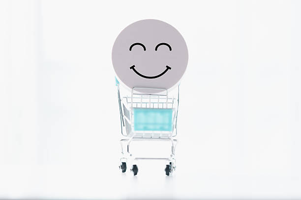 istock Client show feedback, smiley face sign. Service rating, satisfaction concept. happy smile face, good feedback rating, positive customer review, experience, satisfaction survey, smiley mental health. 2225295080