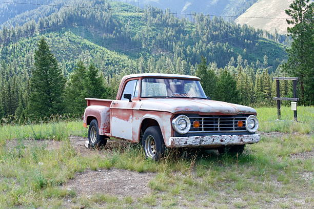istock Weathered Dodge Pickup in a Mountain Clearing 2225299506