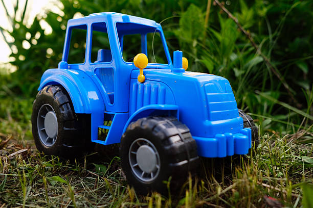 Isolated Red and Black Toy Tractor