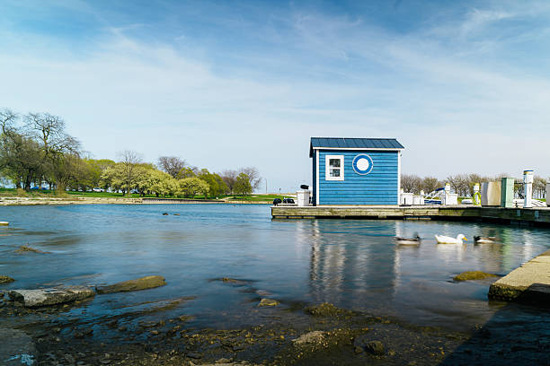 Panoramic view of the Blue Boat House in Perth, Western Australia.
