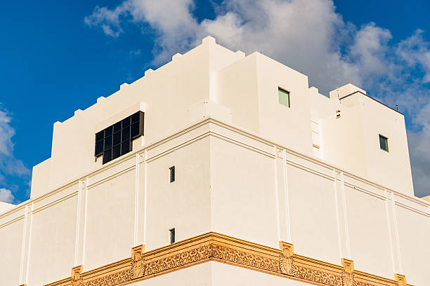 istock Art Deco building architecture. Architectural building. Modern hotel. Art deco architectural district. Art Deco. Modern building of Miami beach. Ocean drive. Miami South Beach in Ocean Drive 2225303050