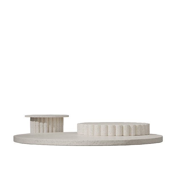 istock 3d image render transparent background of white ceramic textured podium in square with minimal scene 2225303462