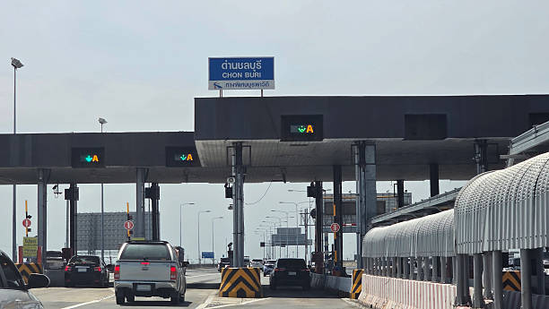 istock Chon Buri expressway toll gate with vehicles passing 2225303735