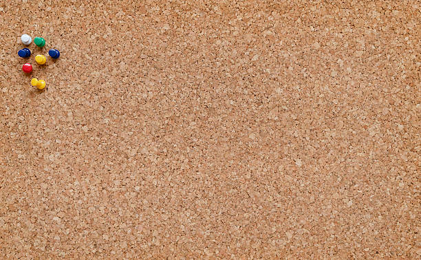istock Pin board texture for background and colorful pins frame 2225305367