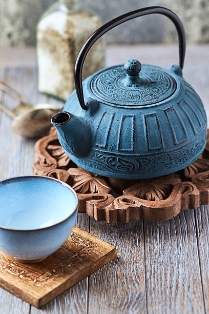 istock Japanese Cast Iron Teapot on bright background. 2225305513