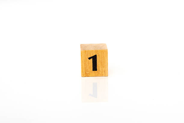 istock Single Wooden Block with Number 1 Isolated on White Background 2225306160