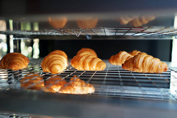 istock Close up butter plain croissants on shelf 2225306770