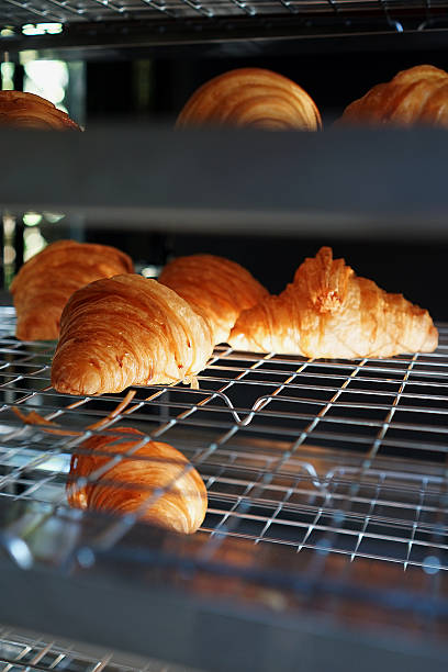 istock Close up butter plain croissants on shelf 2225306774
