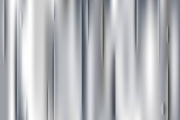istock Silver foil shiny background with metal gradient. Chrome mirror grey and white aluminum surface. Stainless texture with realistic glass effect. Vector platinum reflection gradation. 2225310355