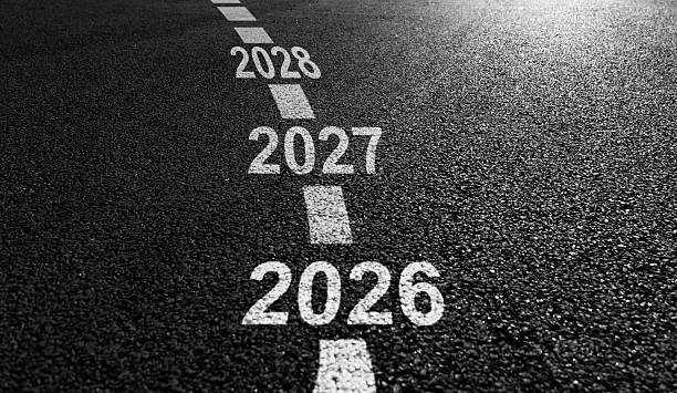 istock New year 2026, 2027 and 2028 on asphalt road 2225310824