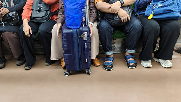 Jakarta, Indonesia - April 8, 2025: Crowd of passengers seen at Tanah Abang Train Station in Central Jakarta, Indonesia