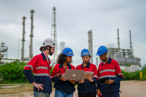 istock Blue collar workers are working at industrial site. 2225312383