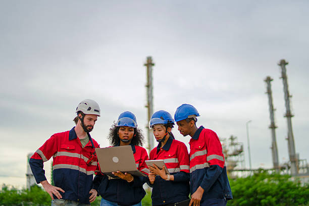 istock Blue collar workers are working at industrial site. 2225312386