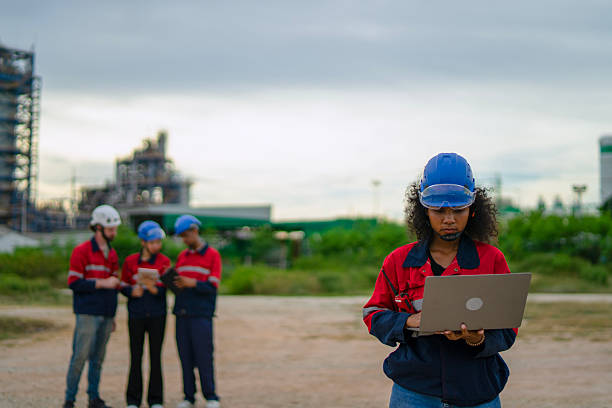 istock Blue collar workers are working at industrial site. 2225312388