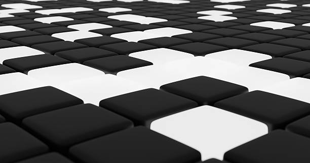 Illustration of black and white squares. The squares are arranged in a grid and the colors are set in a random pattern