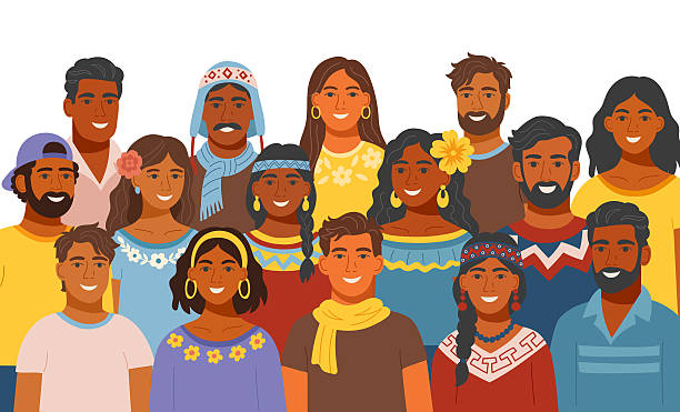 etnis amerika selatan3 - pribumi suku bangsa ilustrasi stok