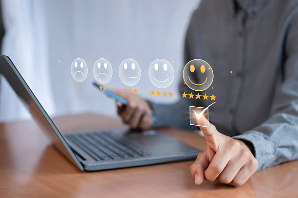 istock Satisfaction concept, service business, 5 stars selection screen Satisfaction in service 2225320318