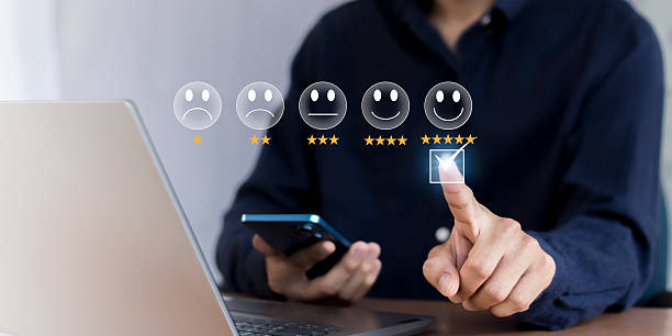 istock Satisfaction concept, service business, 5 stars selection screen Satisfaction in service 2225320382