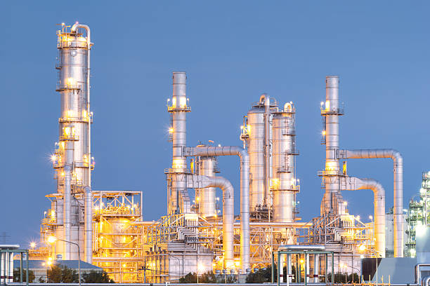 istock Oil refinery plant with sky background. 2225321144
