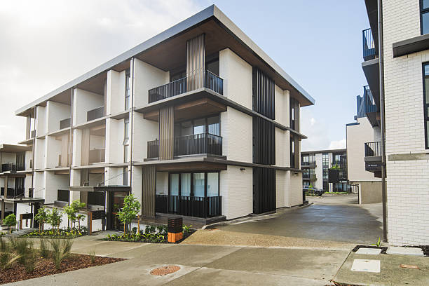 istock Residential development with identical apartment buildings. 2225321424