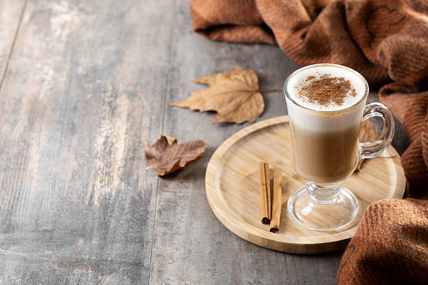 istock Maple Latte with Cinnamon in Glass Mug 2225324183