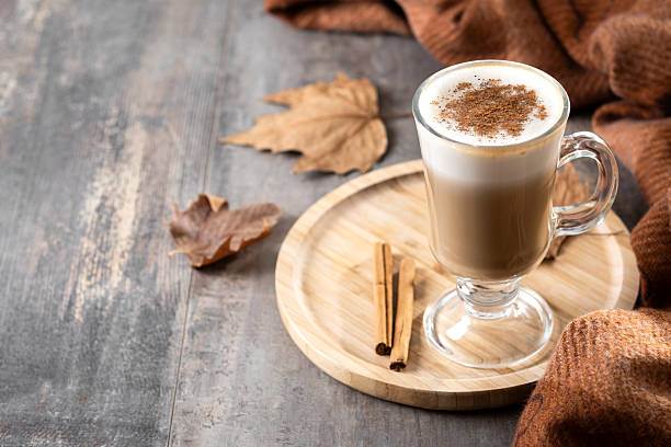istock Maple Latte with Cinnamon in Glass Mug 2225324251