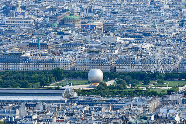 View of the garden of Tuileries from above